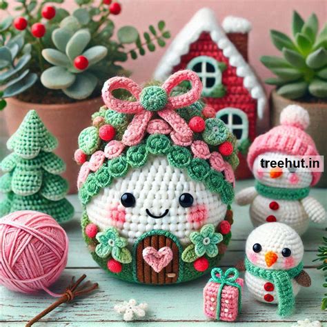 Christmas Crochet Garden Décor Ideas with Leftover Yarn