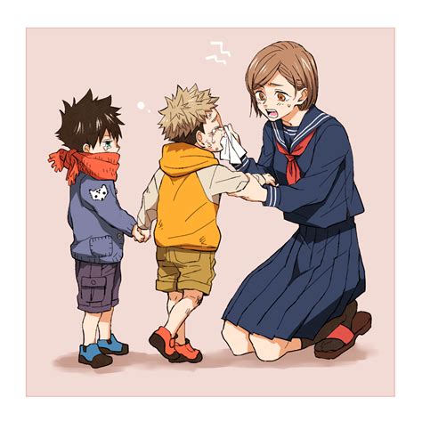 Safebooru   1girl 2boys age regression bangs black hair  