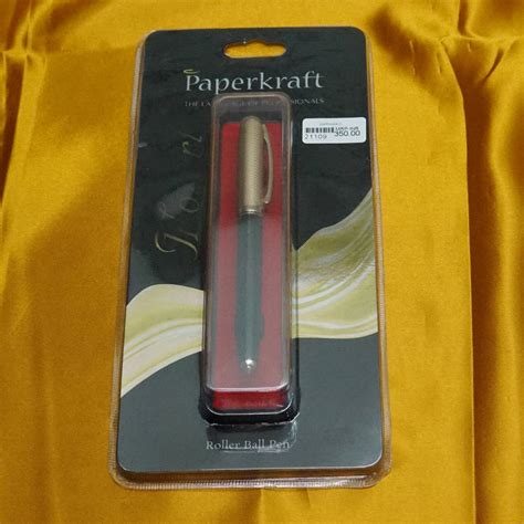 Paperkraft Mozart Black Body With Gold Cap Medium Tip Roller Ball Pen ...