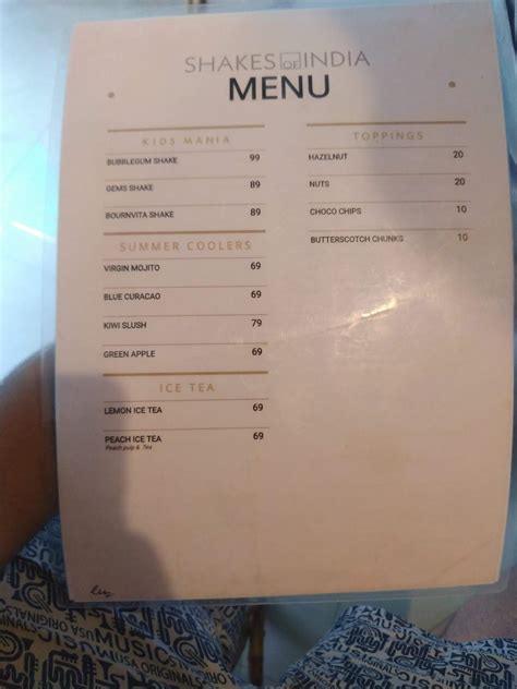Menu at Shakes of India, Alwar, Shop no. 4 shree ram market near wonder ...