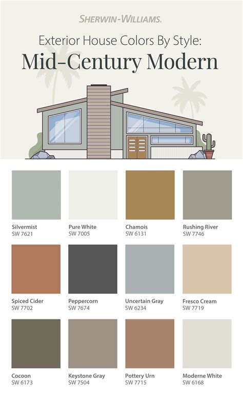 Mid-Century Modern Exterior House Paint Colors