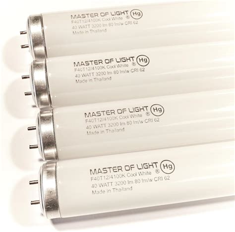 F40CW (4 Pack) 4ft Fluorescent Tube Light Bulb 40W 40 Watt T12 Cool ...