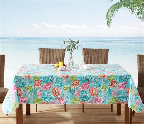 Newbridge Waterproof Vinyl Tablecloth, 52x70 Inch, Picnic BBQ, Tropical ...
