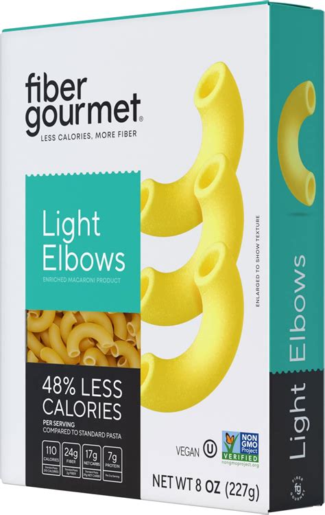 Amazon.com : Fiber Gourmet Pasta - Light Elbow Pasta - Low Net Carb, Fiber-Rich, Low Calorie ...