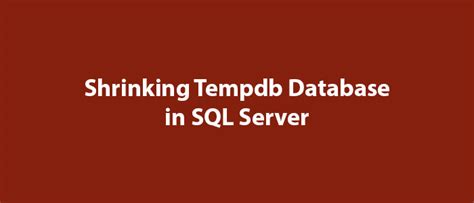 Tempdb Shrink in SQL Server in AWS 的图像结果