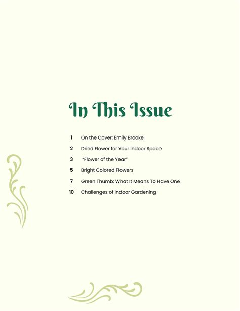 Image result for Table of Contents Design Template