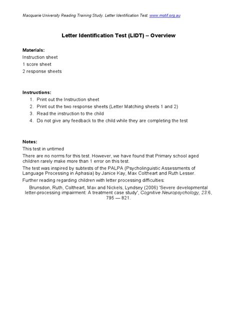 Image result for Identification Sample Test Format