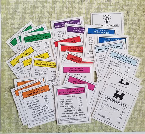 MONOPOLY Cards / 28 Vintage Monopoly Properties Complete Like - Etsy