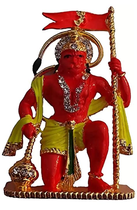LOVE KART Gold Plated with Stone Hanuman Idol for Car Dashboard Dhwaj ...