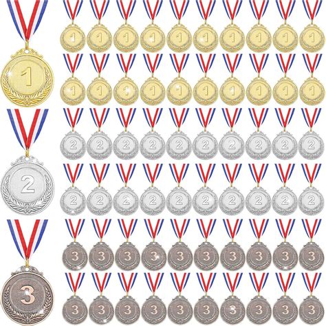 63 Pieces Gold Silver Bronze Award Medals, Metal India | Ubuy