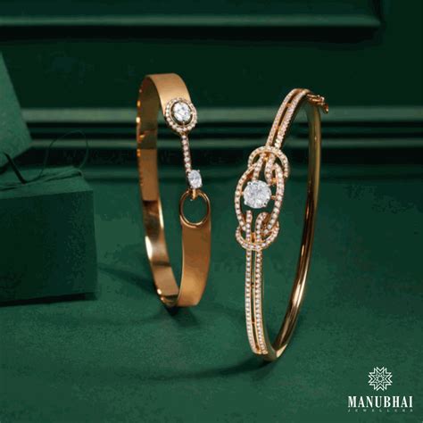 Buy Real Diamond Bangle Online | Real Diamond Bangle by Manubhai.