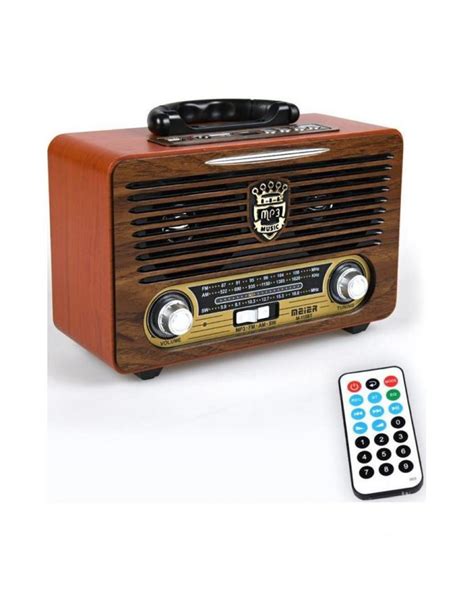Ретро радио MEIER M-115BT с дистанционно, Bluetooth, USB, SD, FM ...