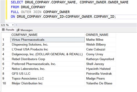 Image result for Outer Join SQL Example