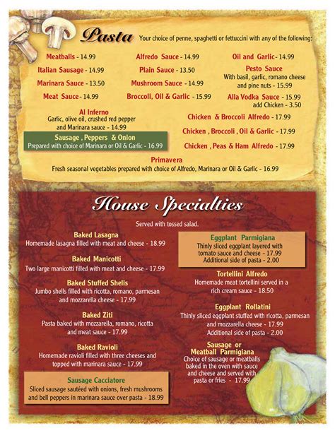 Red Rose Pizzeria menu in Springfield, Massachusetts, USA