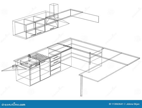 Image result for 3D Kitchen Layout Blueprint