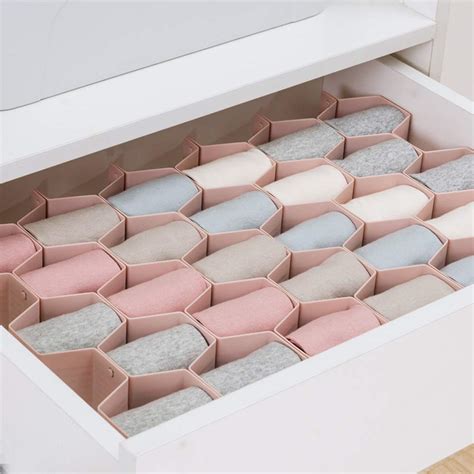 Poeland Drawer Divider Organizer 8pcs DIY Plastic Grid Honeycomb Drawer ...