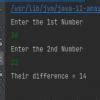 WAP in java to input 2 numbers from user and print their difference ...