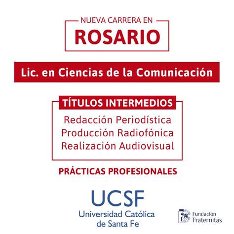 Estudiá Ciencias de la Comunicación en Rosario ~ UCSF - Universidad ...