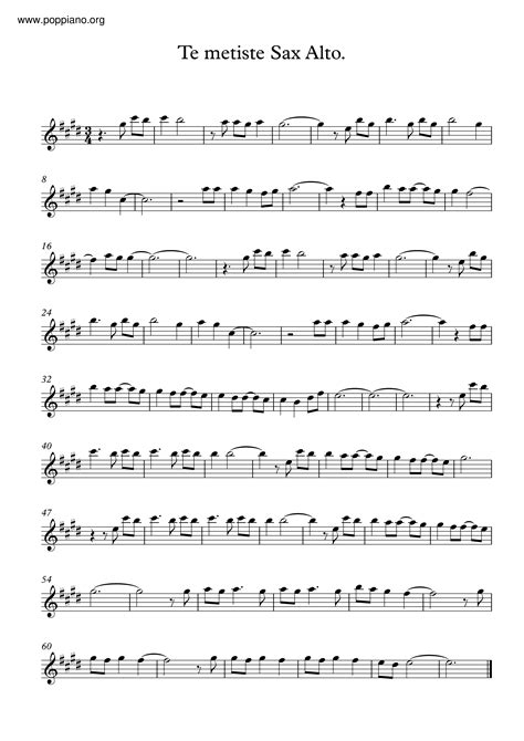 Ariel Camacho-Te Metiste Sax Score pdf, - Free Score Download ★