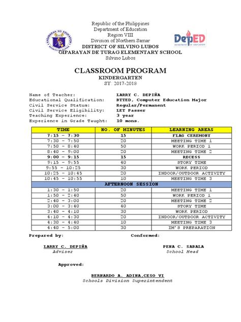 Image result for Class Program Editable