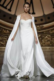 Wedding Gown Cape by Barcelona Bridal Week Pronovias Wedding Dress Collection Wedding Gown Cape