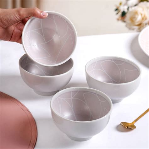 Monvia Modern Art Deco Light Mauve Small Bowl Set Of 4 325ml Online ...