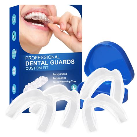 Bite Dental Mouth Guard, Anti Teeth Grinding, Night Time Moldable Guard with Case, 4 Pieces Set ...