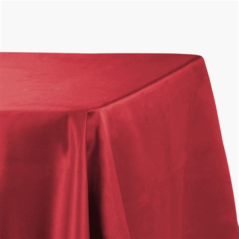 Cherry Red Lamour Satin Tablecloth 90 x 132 Inch Rectangular Oblong for ...