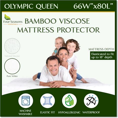 Amazon.com: Olympic Queen Size (66"x80") Waterproof Mattress Protector ...
