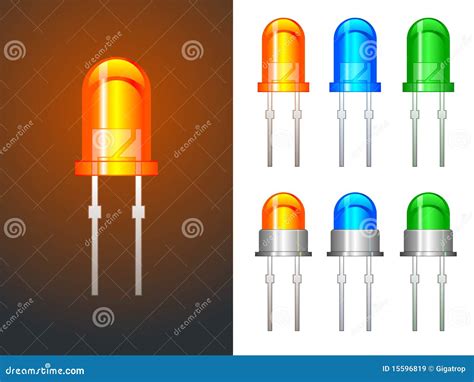 Red, Green and Blue Leds - Glass and Metallic Stock Vector ...