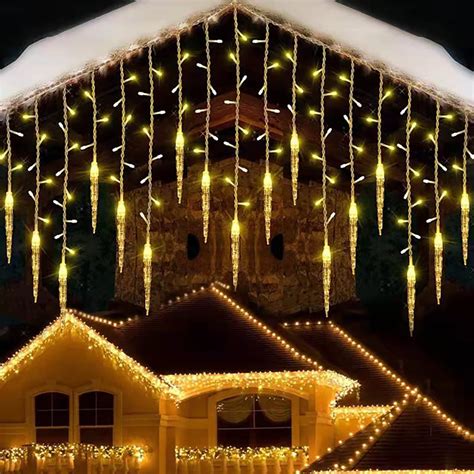 Outdoor Christmas Ice Cycle Lights for House,96 LED Outdoor Christmas ...