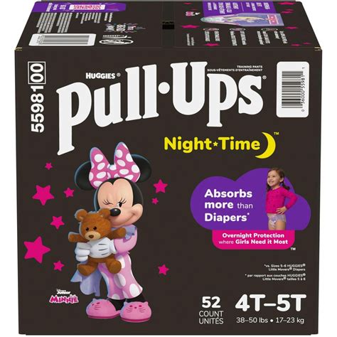 Pull-Ups Girls’ Night-Time Potty Training Pants 4T-5T (38-50 lbs ...