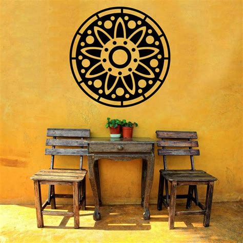 Buy Gadgets Wrap Round Mandala Flower Wall Decals Sun Mural Wall Art ...