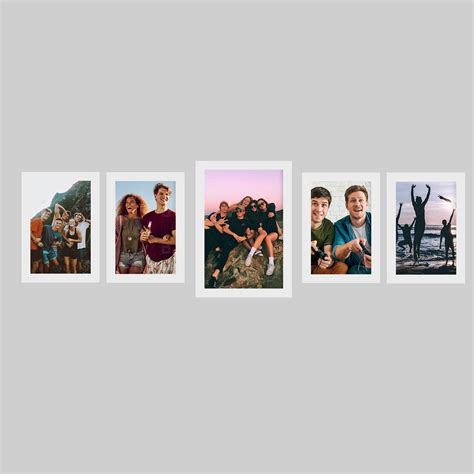 Memory Wall Collage Photo Frame - Set of 5 Photo Frames for 4 Photos of ...