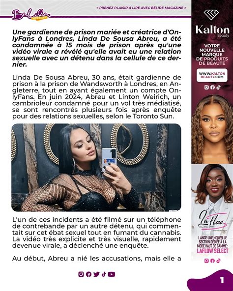 BÈLIDE MAGAZINE | Une gardienne de prison mariée et créatrice d’OnlyFans à Londres, Linda De ...
