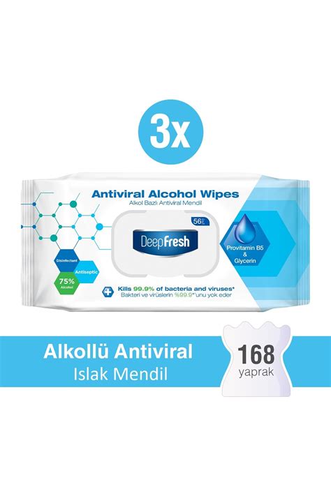 Deep Fresh Alkollü Antiviral Islak Mendil 3 x 56 Yaprak - Fiyatı, Yorumları