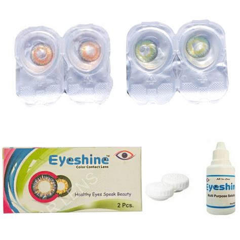 Buy GOLD LOOK Colored Contact Lens 2 Pair Monthly Disposable With Case ...