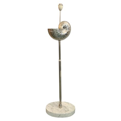 Five-Arm Mid-Century Modern Floor Lamp in Brass with White Marble Base ...