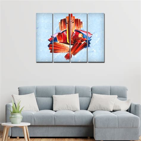 Lord Ganesha Modern Art Canvas Wall Painting Set of 4 – Vibecrafts