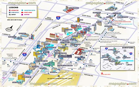 Las Vegas map - Tourist information 3d new map showing best hotels & casinos locations, major ...