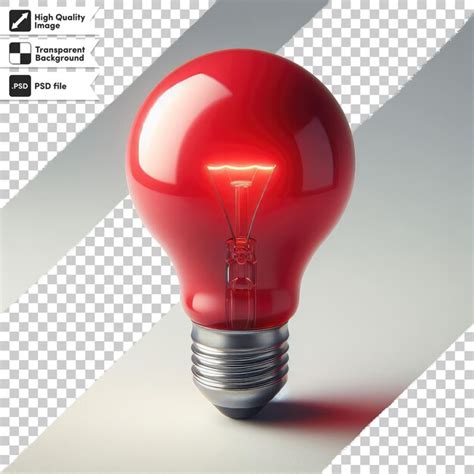 Psd red light bulb on transparent background | Premium AI-generated PSD