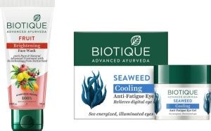 BIOTIQUE Fruit Face Wash 100 ML & Seaweed Cooling Eye Gel 20g Price in ...