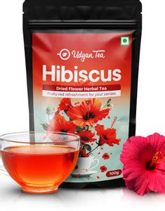 Udyan Tea Hibiscus Pure Herbal Tea, Fresh Dried Flower Petals -100 ...