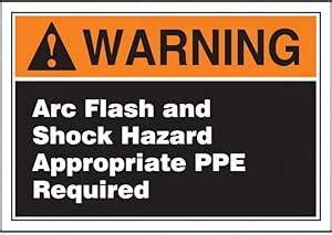 PVC Waterproof Sticker|Warning_ arc Flash and Shock Hazard Appropriate ...