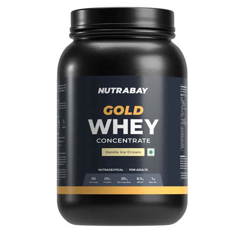 Buy NUTRABAY GOLD 100% WHEY PROTEIN CONCENTRATE VANILLA ICE CREAM - 1KG ...