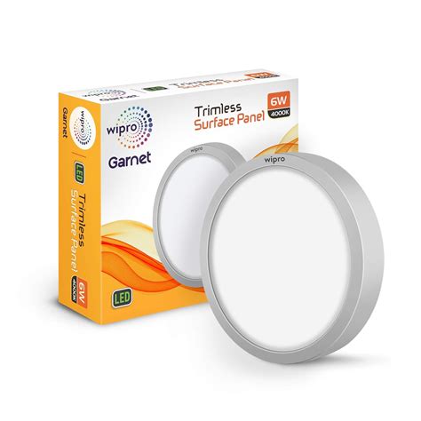 wipro Aluminium 6W Surface Led Panel Round 4000K, Neutral White ...