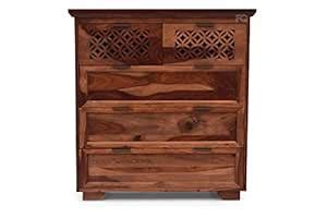 FQ Furniture Zen Solid Wood Chest of Drawers in Teak Finish : Amazon.in ...