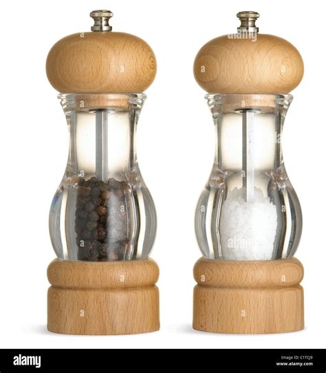 a traditional salt and pepper condiment condiments set isolated on a ...