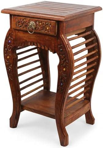WellHouze Antique Natural Wood Bedside Coffee Tables 20, inches ...