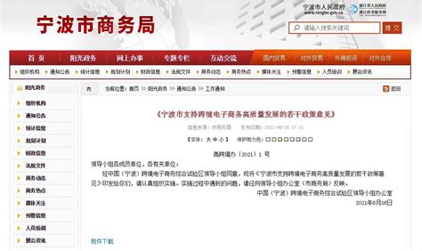 宁波出台9条21项政策意见，支持跨境电子商务高质量发展_企业